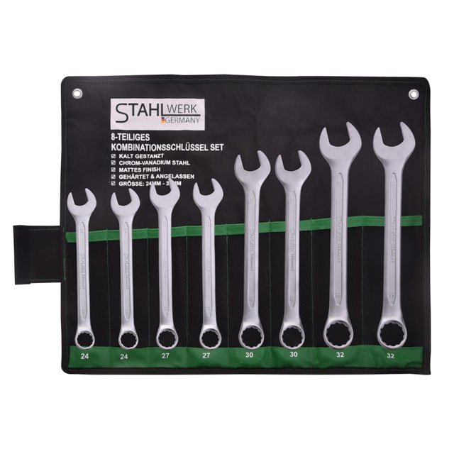 Stahlwerk Ring Spanner Set SW1, 8-piece, 24–32 mm